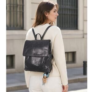 Latico Vintage Black leather backpack